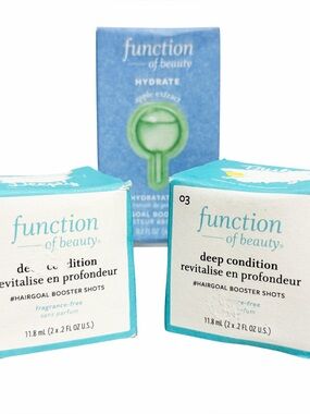 3 Boxes FUNCTION OF BEAUTY Deep Condition & Hydrate Booster Shots ~ 5 Total  NIB